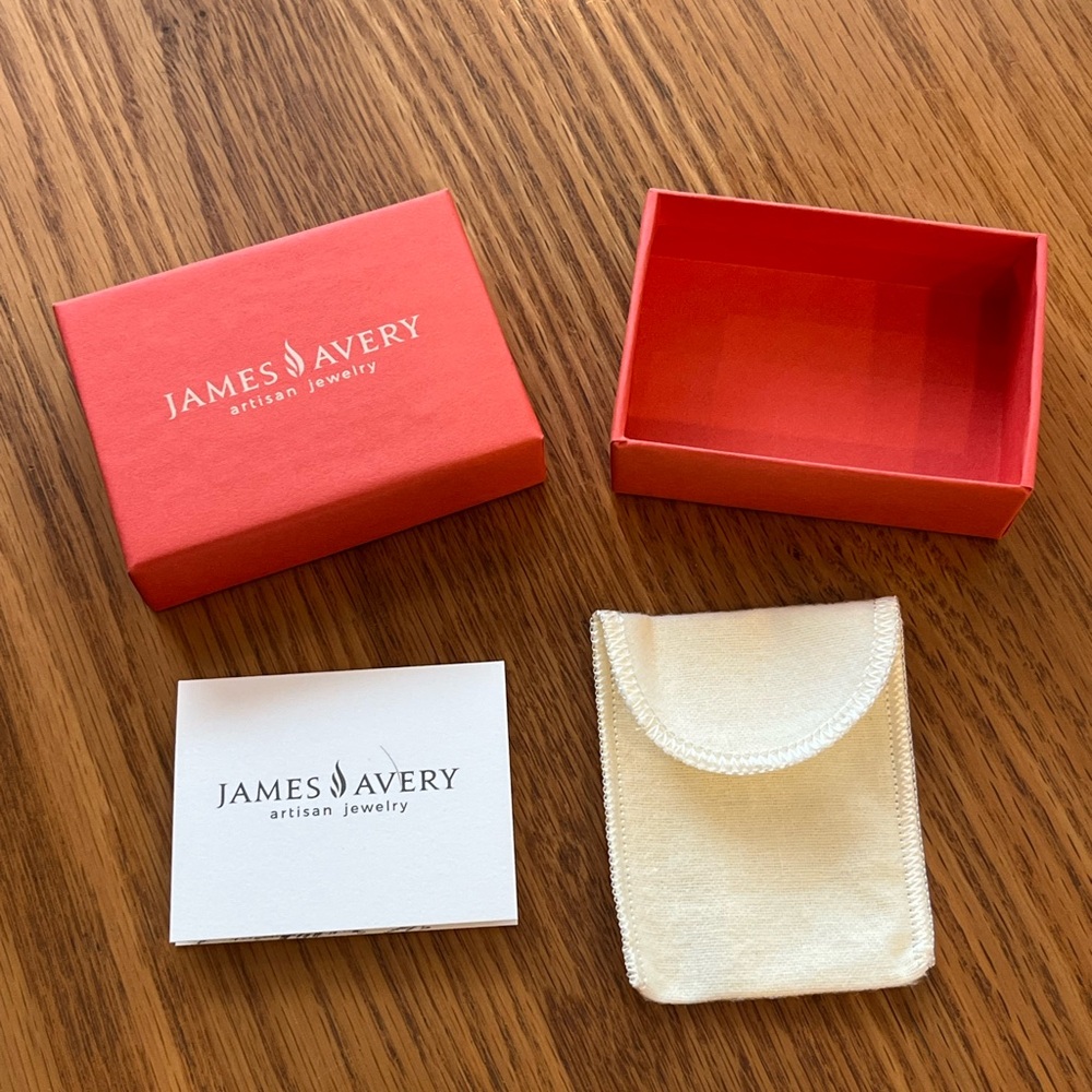 James Avery gift box, dust bag and card insert.